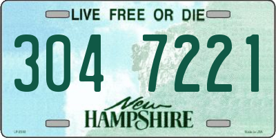 NH license plate 3047221