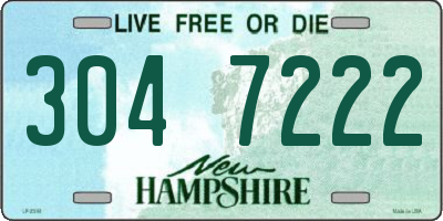 NH license plate 3047222