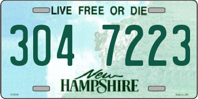 NH license plate 3047223
