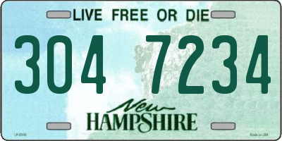 NH license plate 3047234