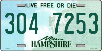 NH license plate 3047253