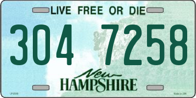 NH license plate 3047258