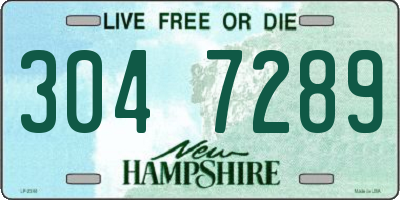 NH license plate 3047289