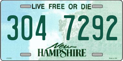 NH license plate 3047292