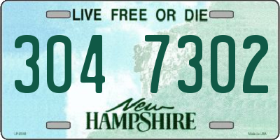 NH license plate 3047302