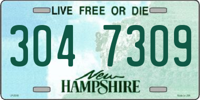 NH license plate 3047309