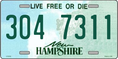 NH license plate 3047311