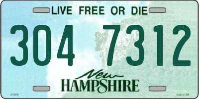 NH license plate 3047312