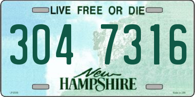 NH license plate 3047316