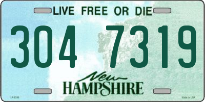 NH license plate 3047319