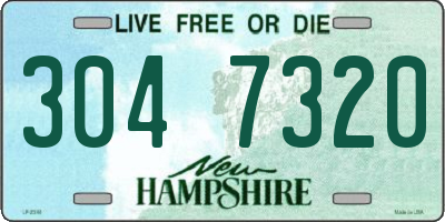 NH license plate 3047320