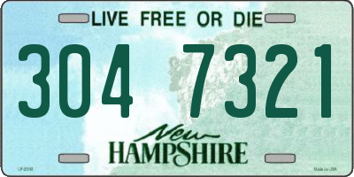 NH license plate 3047321