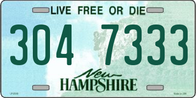 NH license plate 3047333