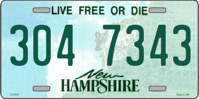 NH license plate 3047343