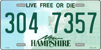 NH license plate 3047357