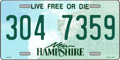 NH license plate 3047359
