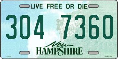 NH license plate 3047360