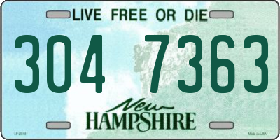 NH license plate 3047363