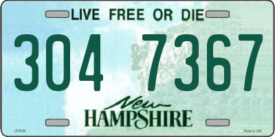 NH license plate 3047367