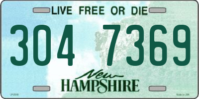 NH license plate 3047369