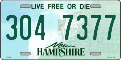 NH license plate 3047377