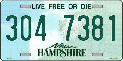 NH license plate 3047381