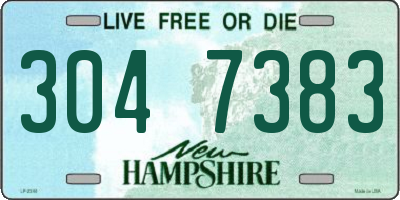 NH license plate 3047383