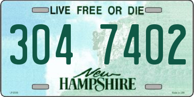 NH license plate 3047402