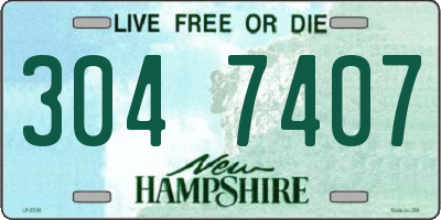 NH license plate 3047407