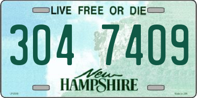 NH license plate 3047409