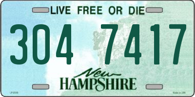 NH license plate 3047417