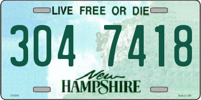 NH license plate 3047418