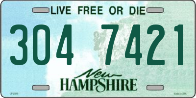 NH license plate 3047421