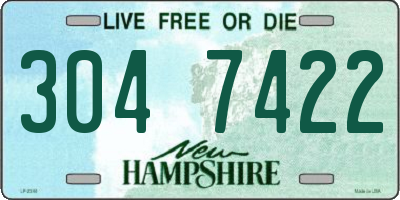 NH license plate 3047422