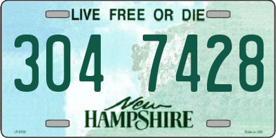 NH license plate 3047428