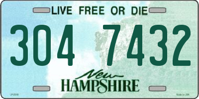 NH license plate 3047432