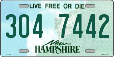 NH license plate 3047442