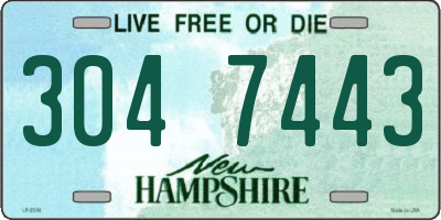 NH license plate 3047443