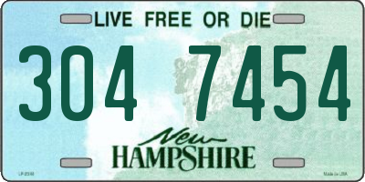 NH license plate 3047454