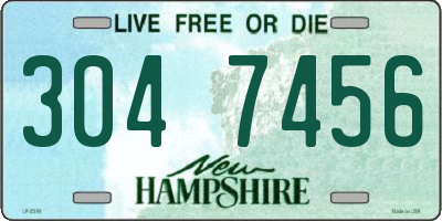 NH license plate 3047456