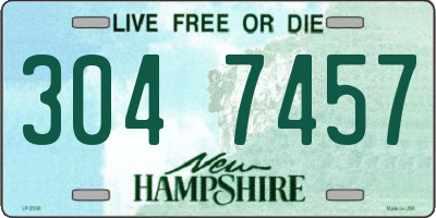 NH license plate 3047457