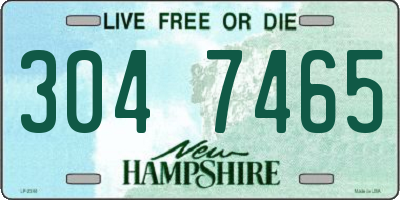 NH license plate 3047465