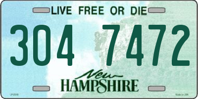 NH license plate 3047472