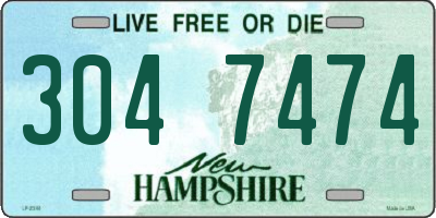 NH license plate 3047474