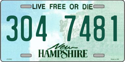 NH license plate 3047481