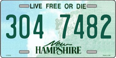 NH license plate 3047482