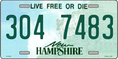 NH license plate 3047483