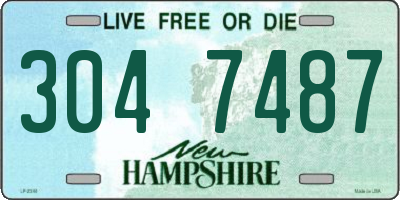 NH license plate 3047487