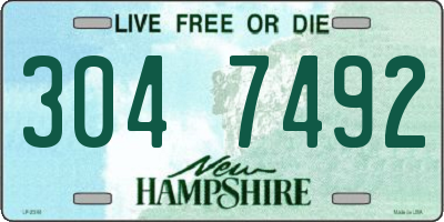 NH license plate 3047492