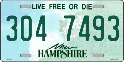 NH license plate 3047493